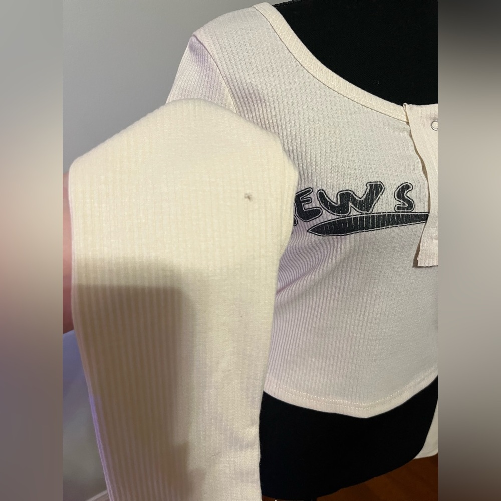 NWOT Ribbed Cream Top - S - Picture 13 of 14